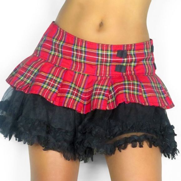 Tripp nyc Dresses & Skirts - Tripp NYC Plaid Pleated Tule Mini Skirt | School Girl Grunge